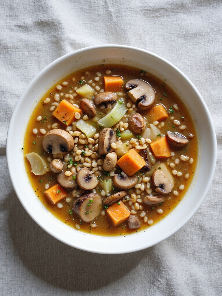 savory mushroom barley soup