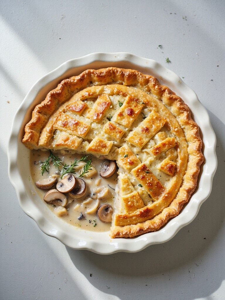savory mushroom chicken pot pie