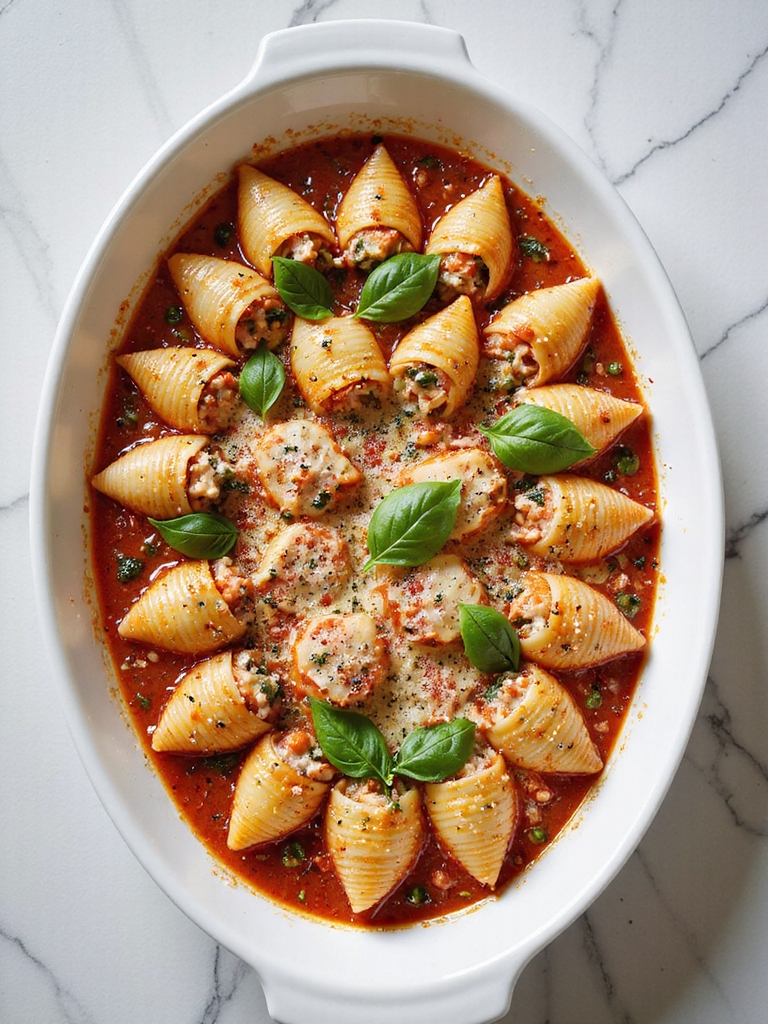 savory spinach ricotta shells