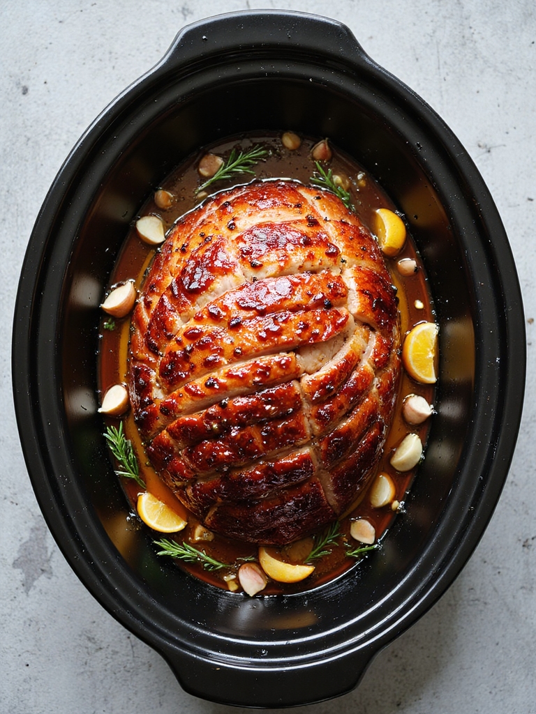 savory sweet crockpot ham