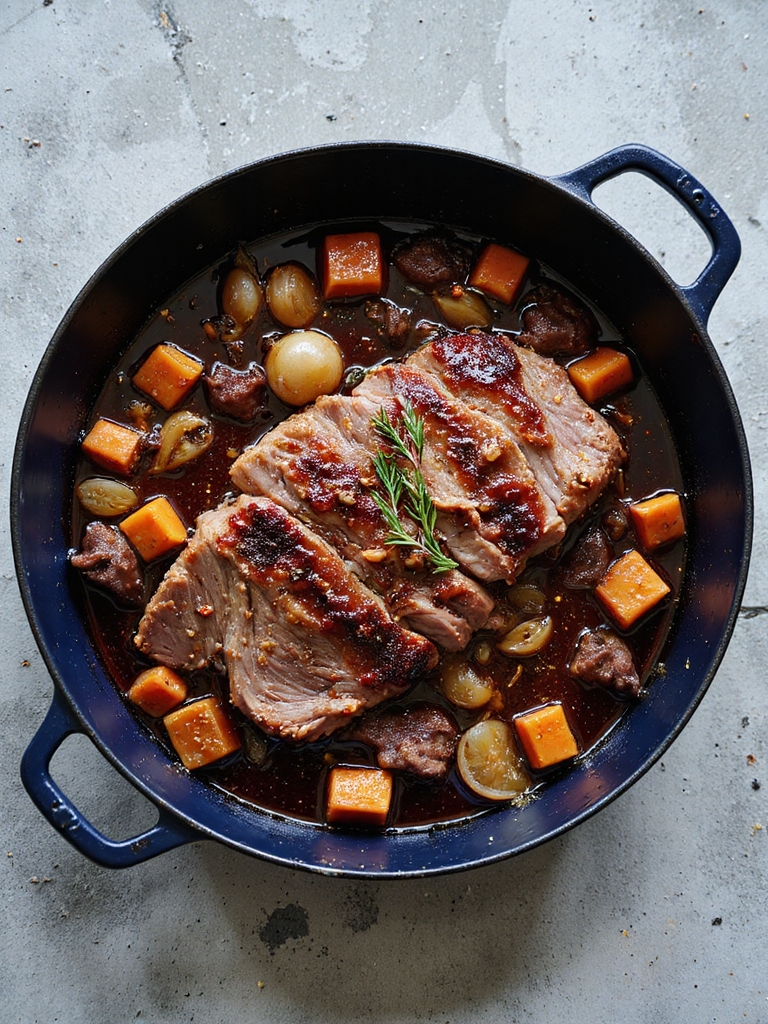 savory wine braised pork shoulder