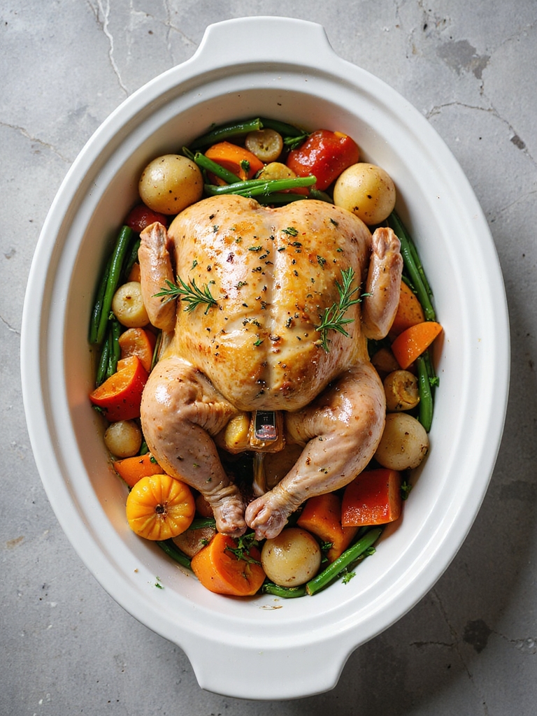 slow cook whole chicken