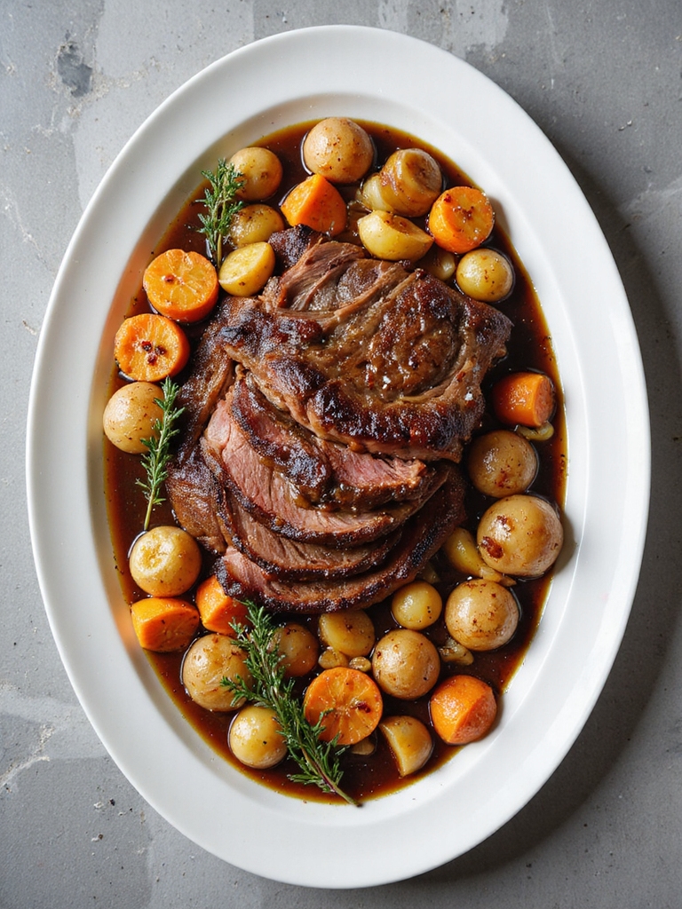 slow cooked beef with vegetables