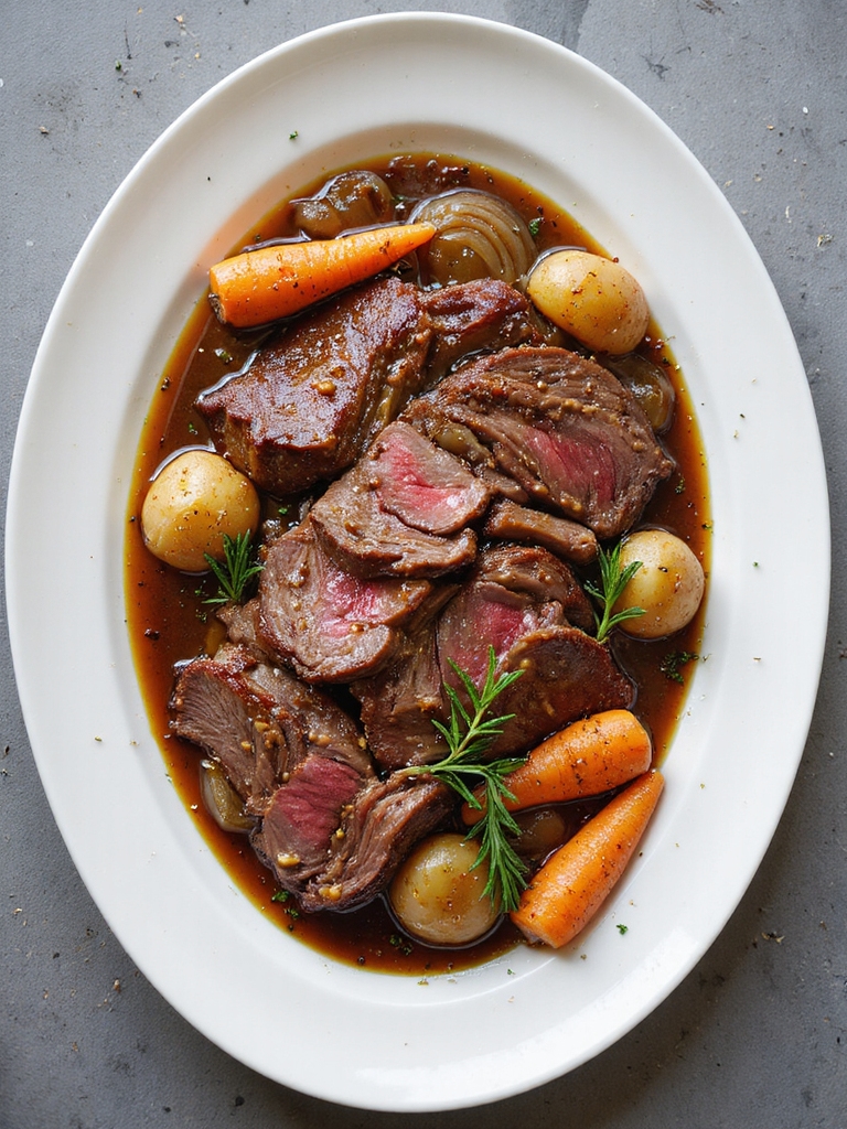 slow cooked flavorful beef roast