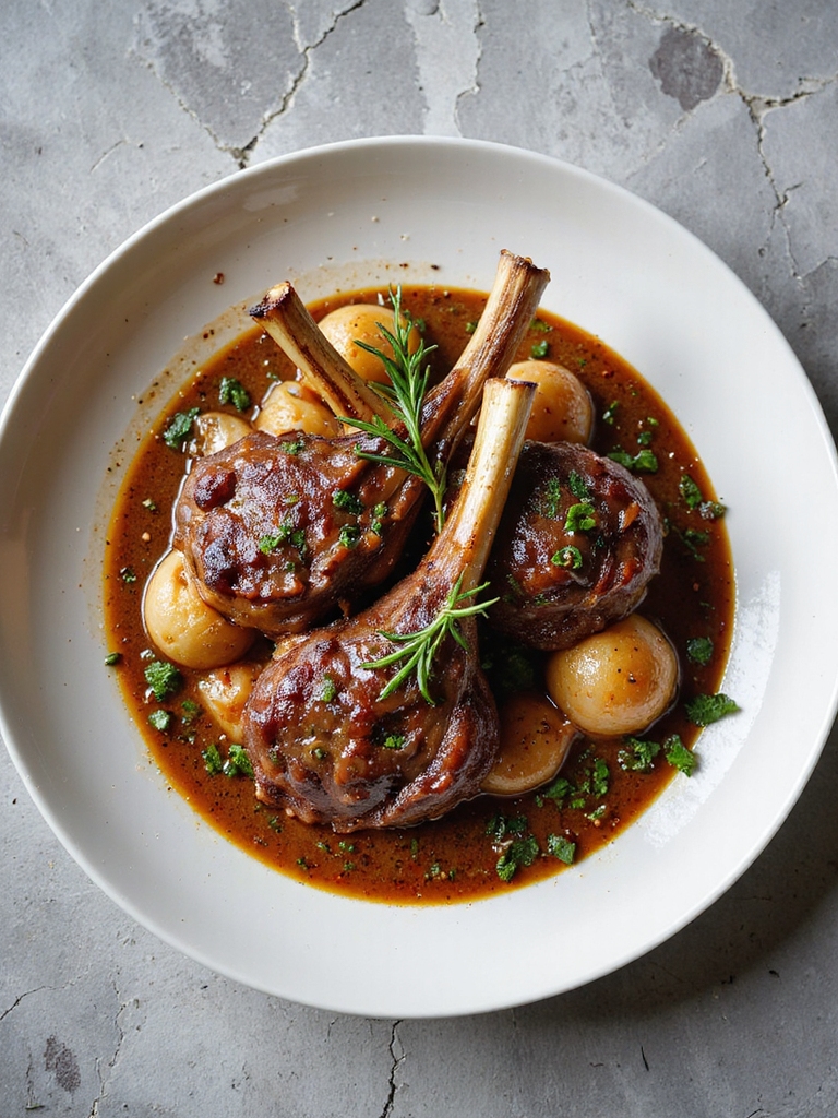 slow cooked flavorful lamb shanks