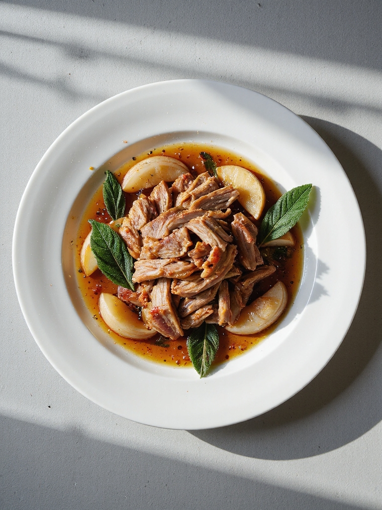 slow cooked pork with apples