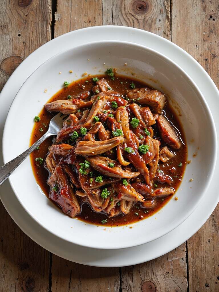 slow cooked savory pulled pork