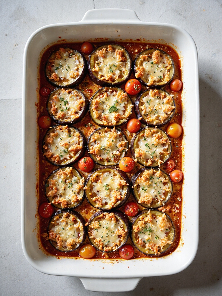 smoky eggplant tomato bake