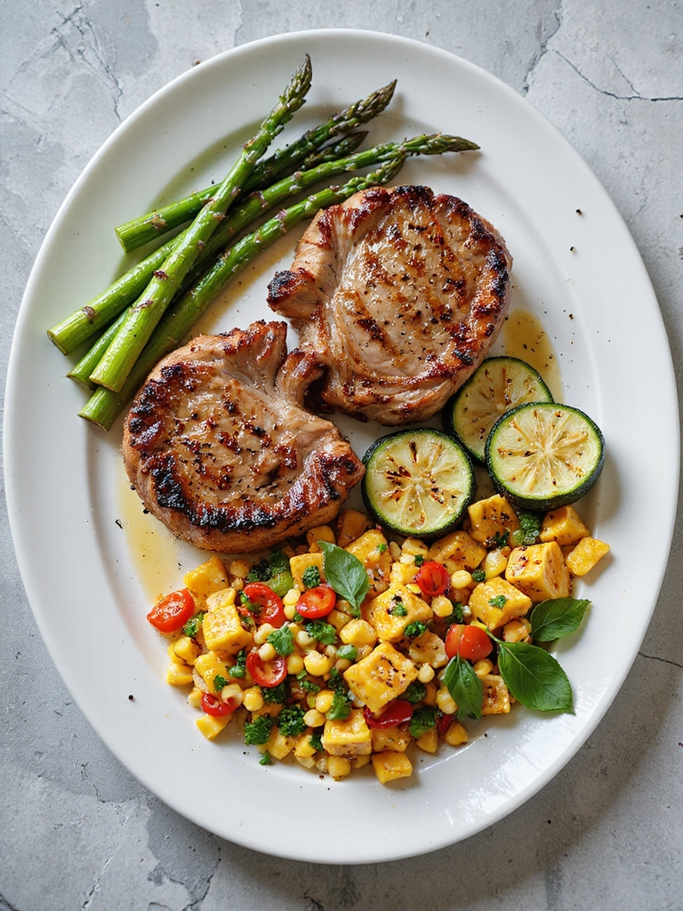 smoky grilled pork chops