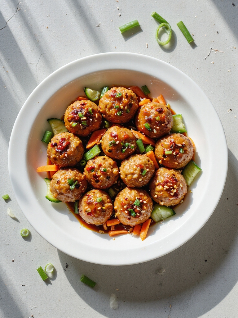 spicy asian turkey meatballs