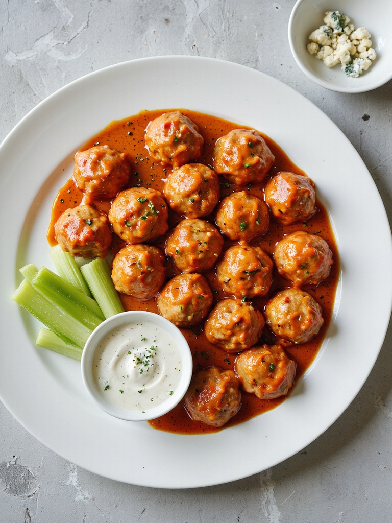 spicy buffalo turkey meatballs