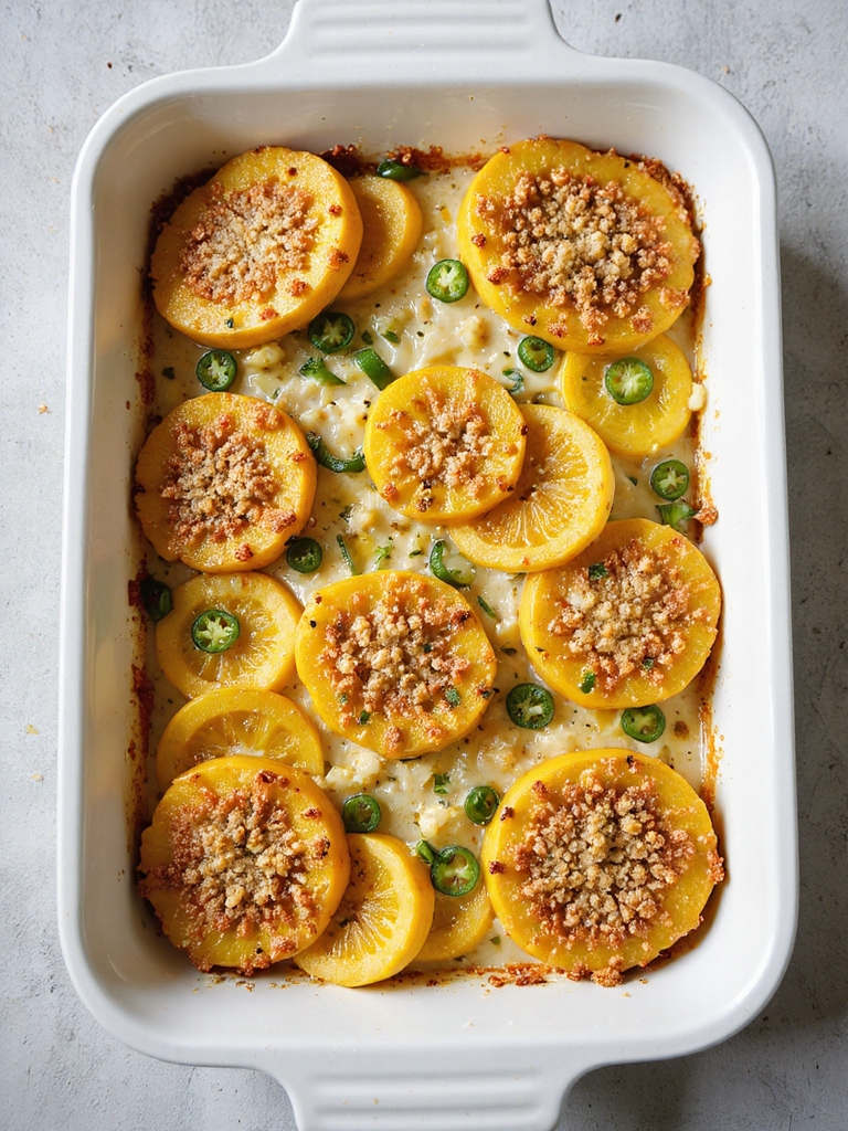 spicy cheesy squash casserole