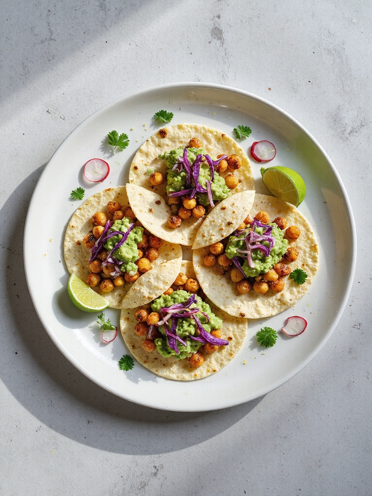 spicy chickpea avocado tacos