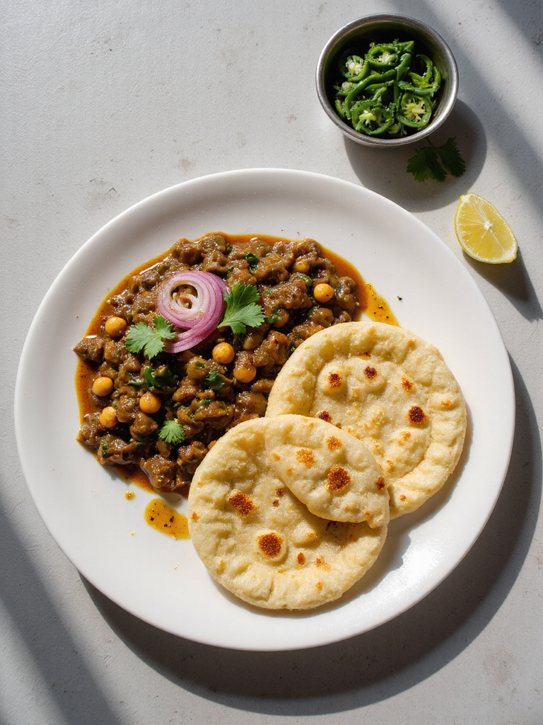spicy chickpeas with fluffy bread