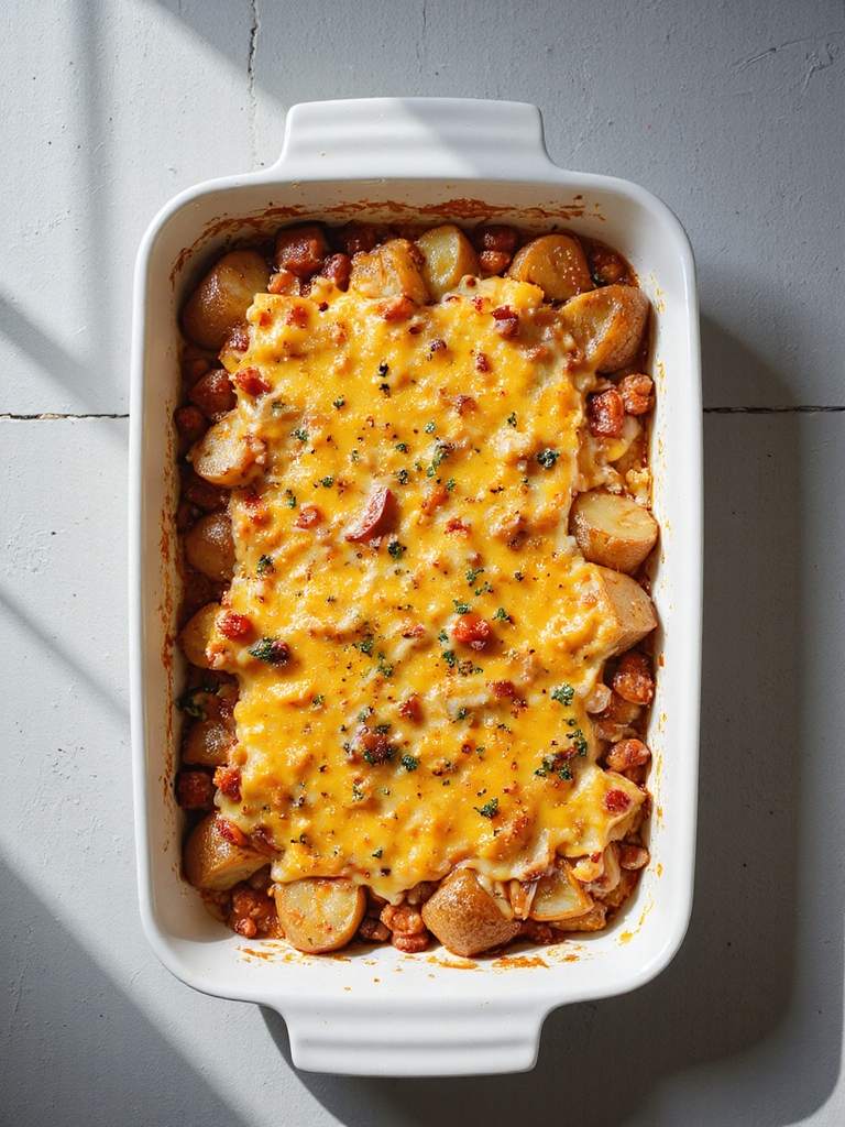 spicy chorizo potato casserole