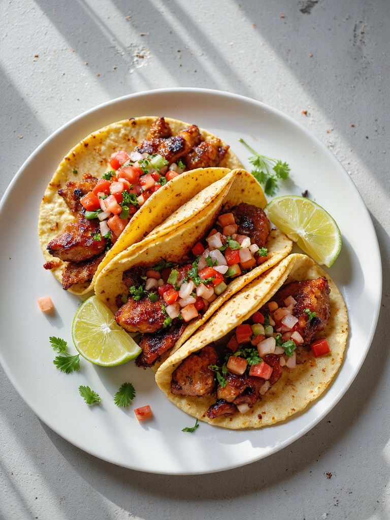 spicy tacos with fresh salsa