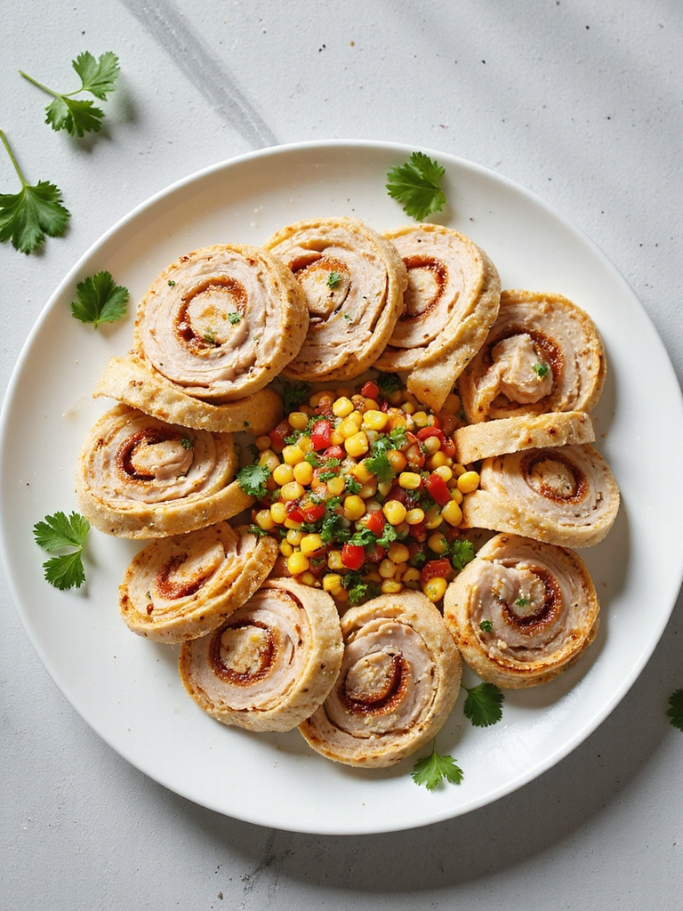 spicy turkey corn pinwheels