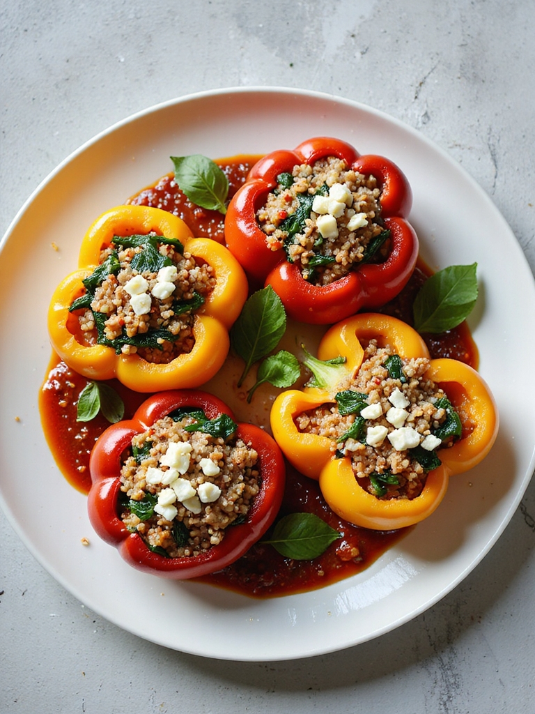 spinach feta stuffed peppers