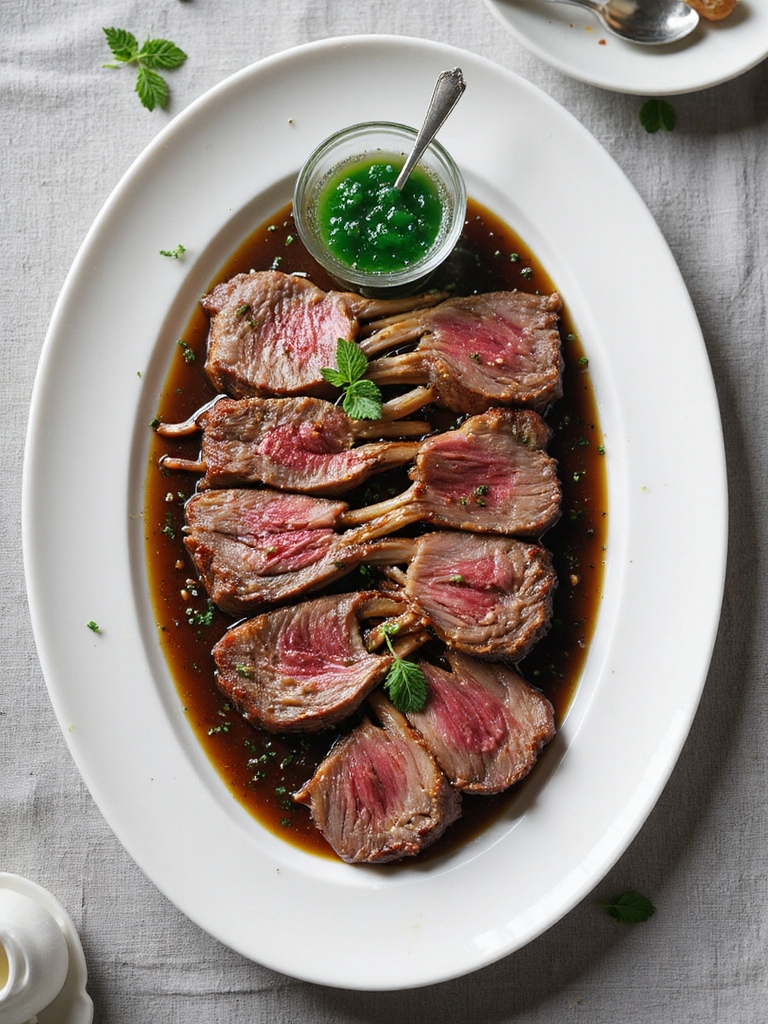 tender lamb with mint