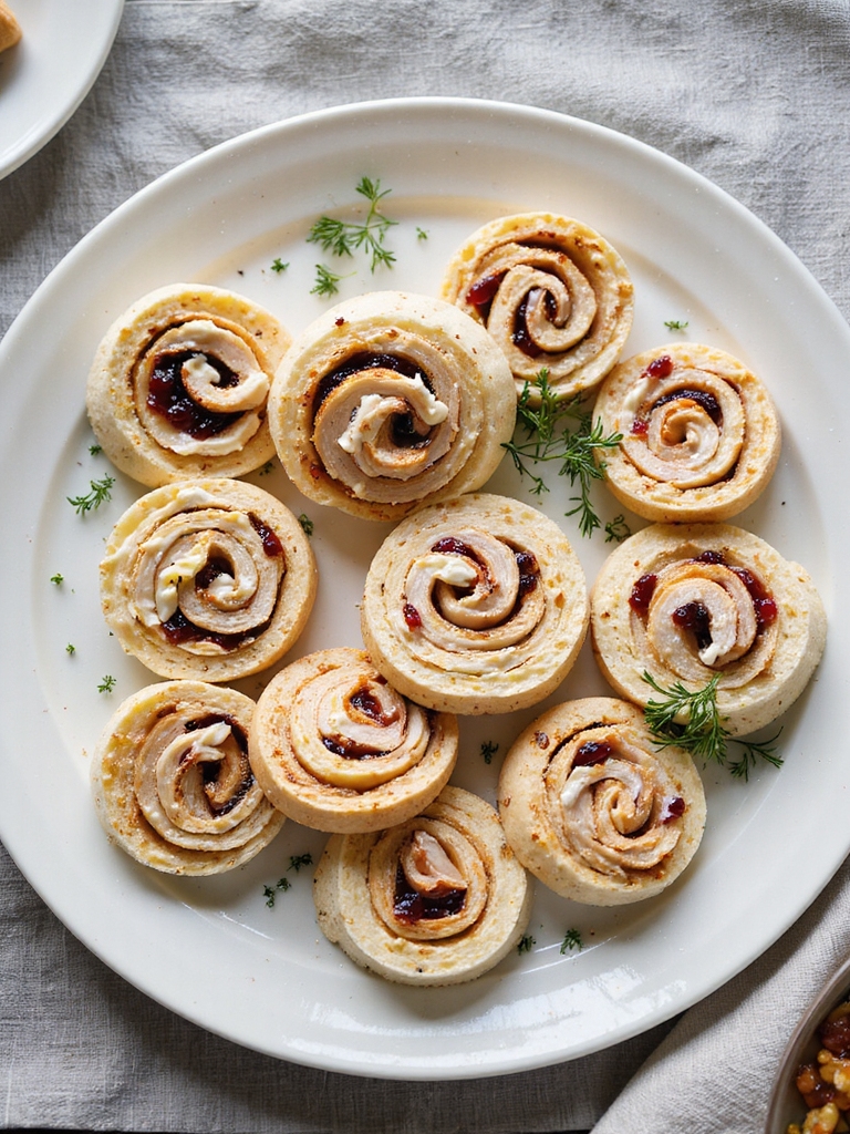 thanksgiving turkey cranberry pinwheels