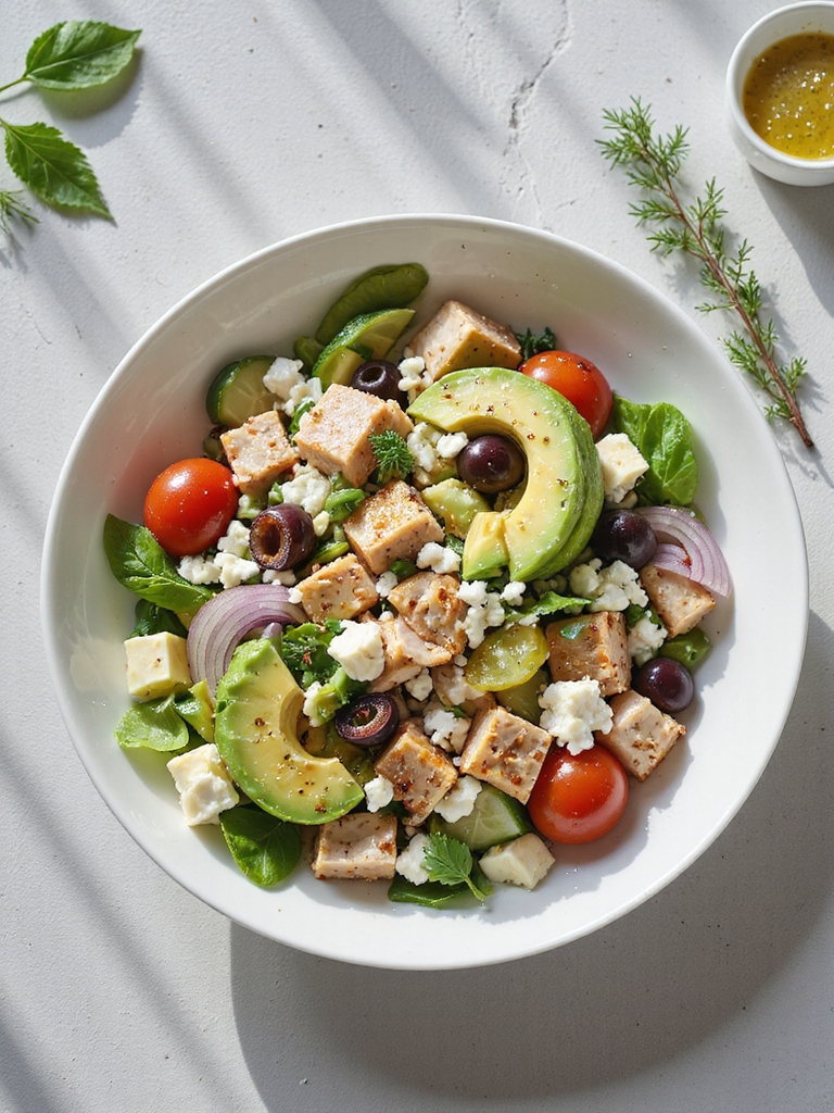 turkey avocado greek salad