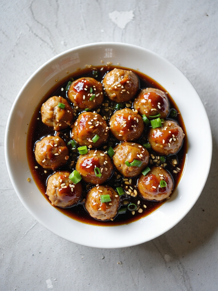 turkey meatballs in teriyaki glaze