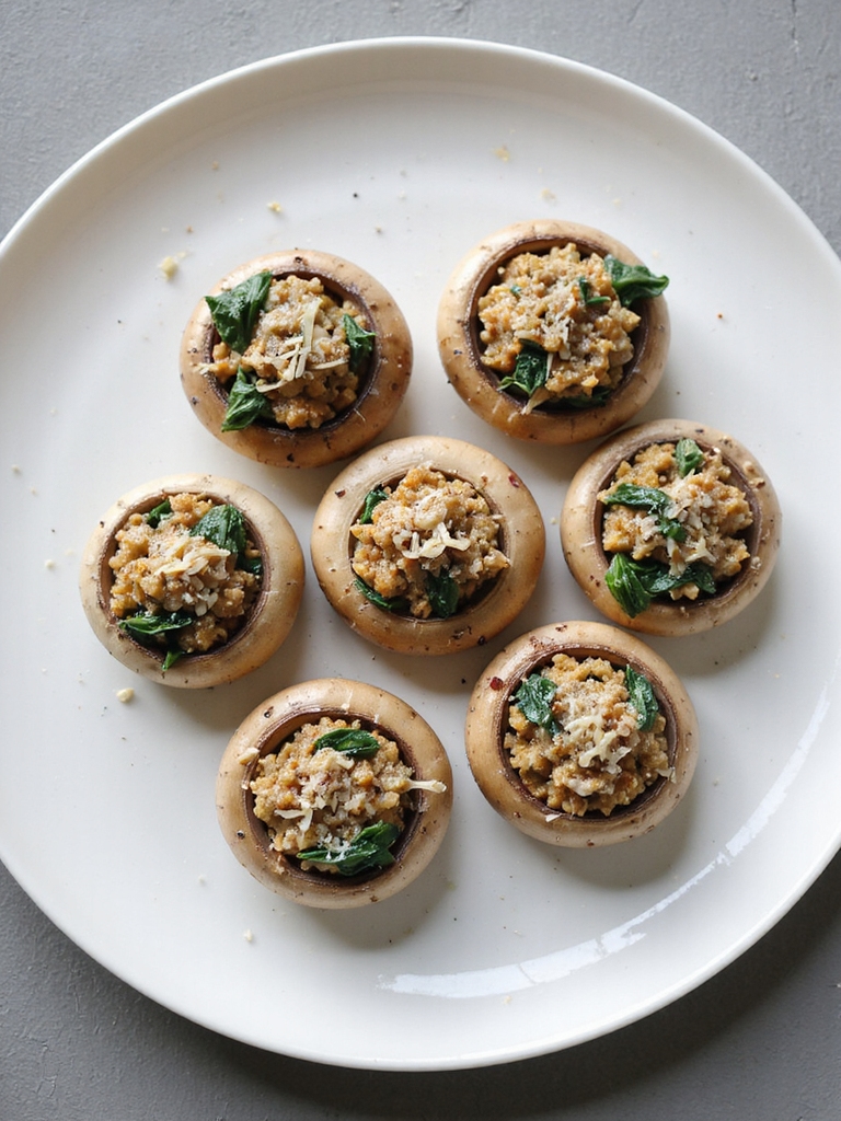 turkey spinach stuffed mushrooms