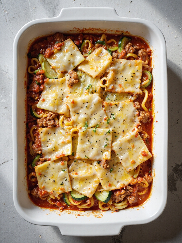 turkey zucchini noodle bake