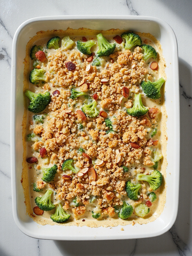 vegan broccoli casserole bake