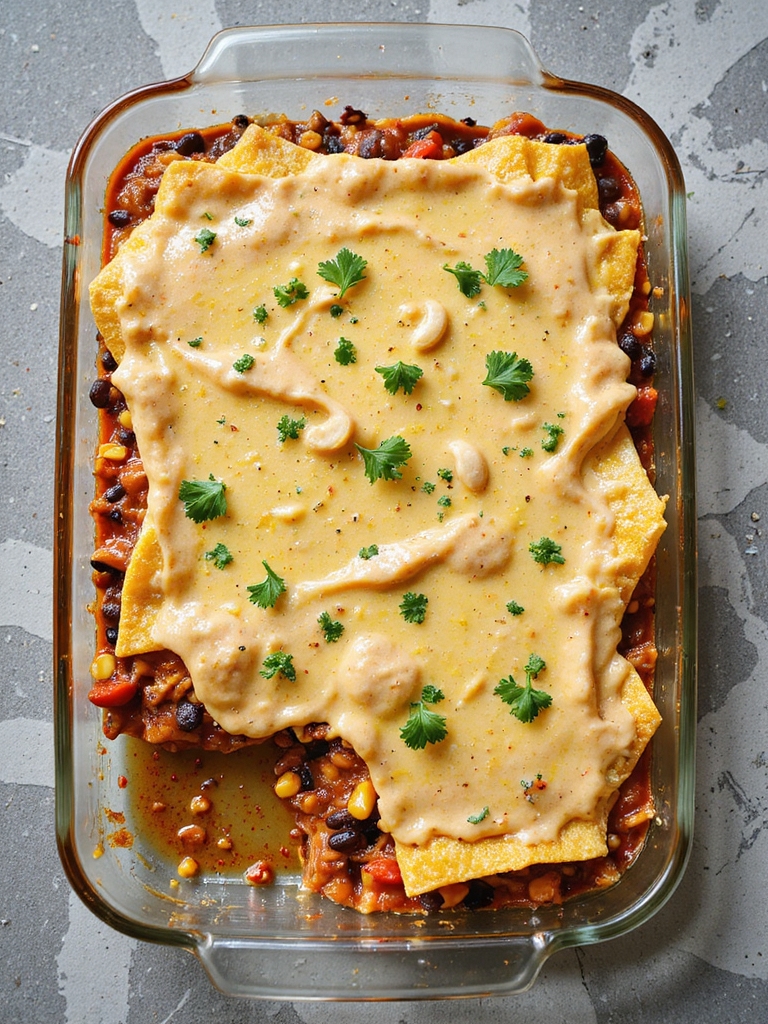 vegan casserole with cashew cream
