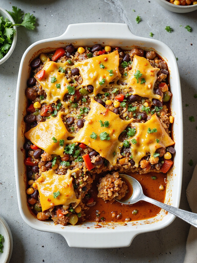 vegetarian stuffed pepper casserole