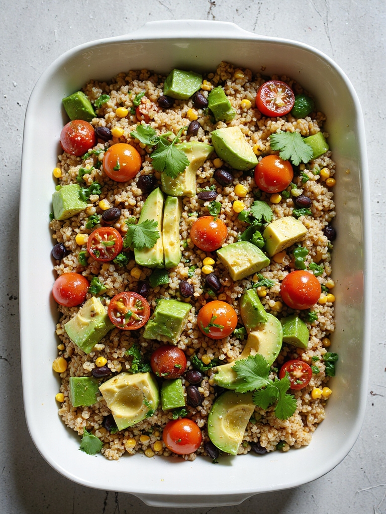 vibrant quinoa avocado casserole