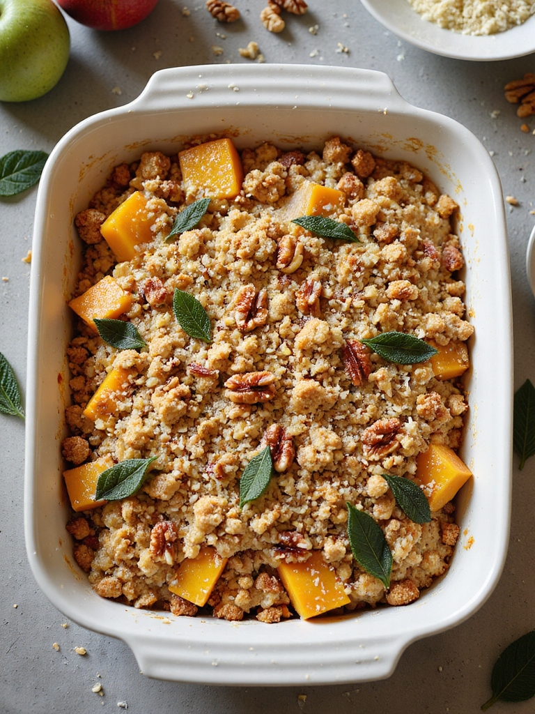 apple sage layered squash casserole