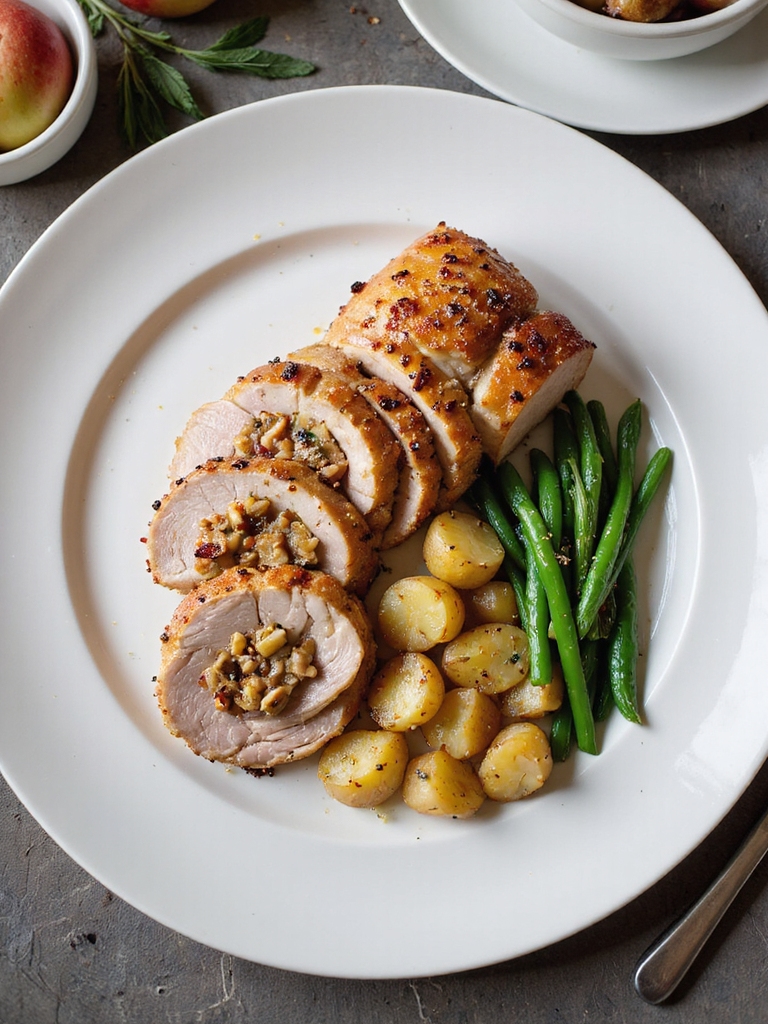 apple sage stuffed pork tenderloin