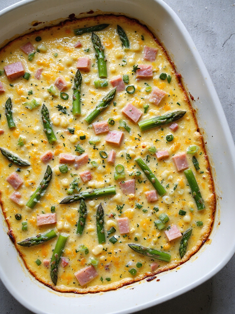 asparagus ham swiss brunch bake