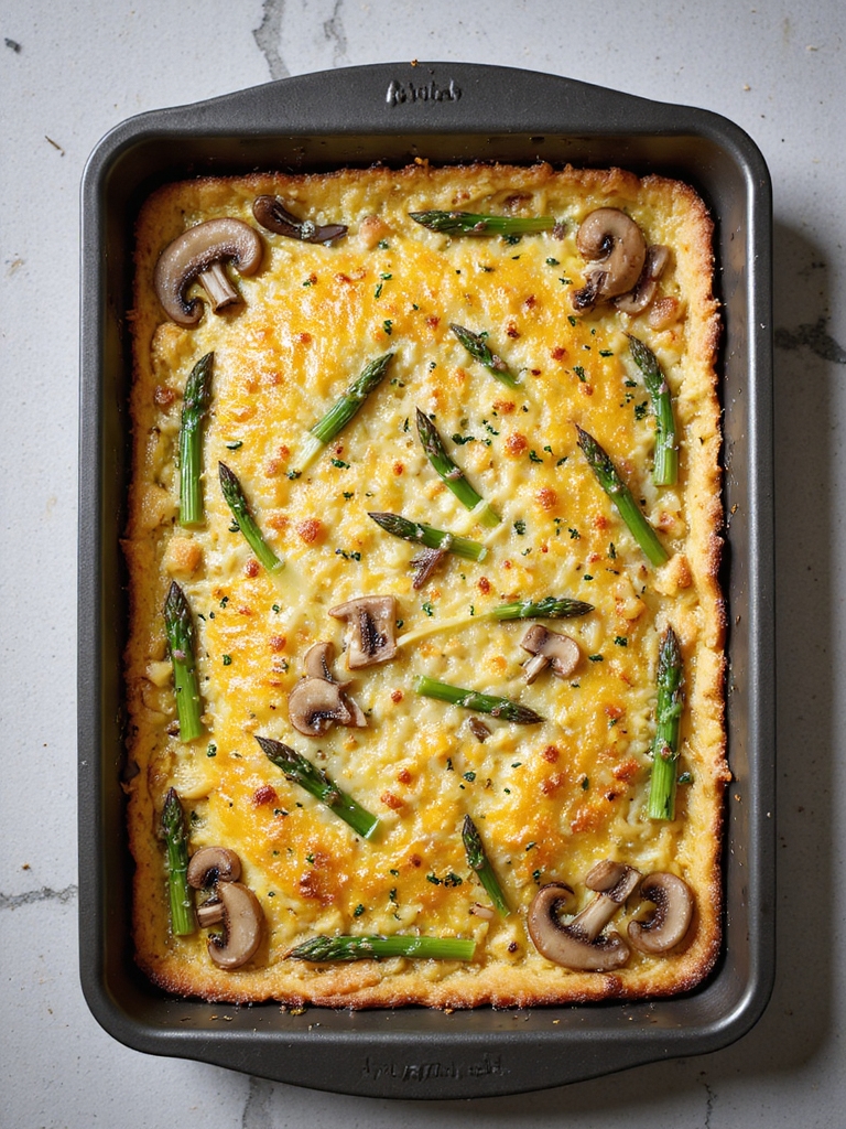 asparagus mushroom gruy re strata