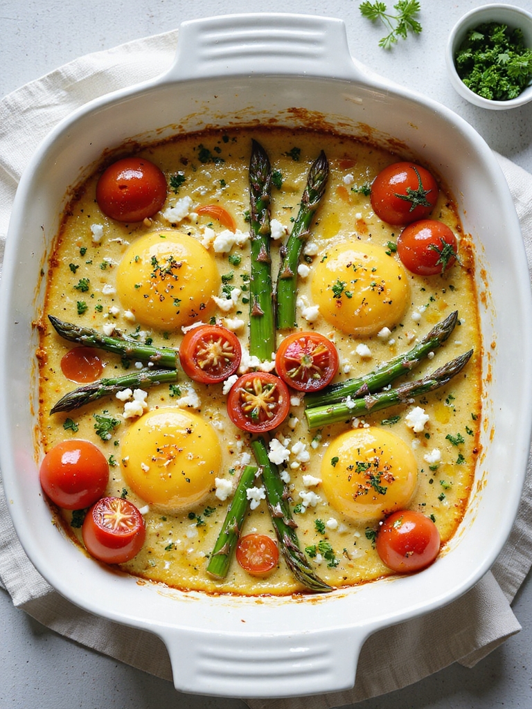 asparagus tomatoes feta casserole