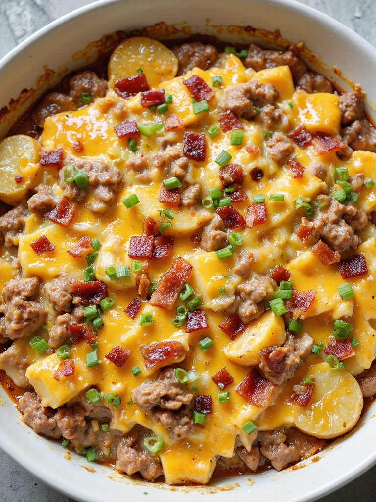 bacon cheddar beef casserole