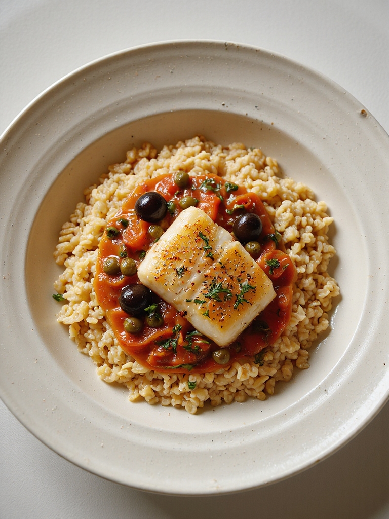 baked cod with tomato olive