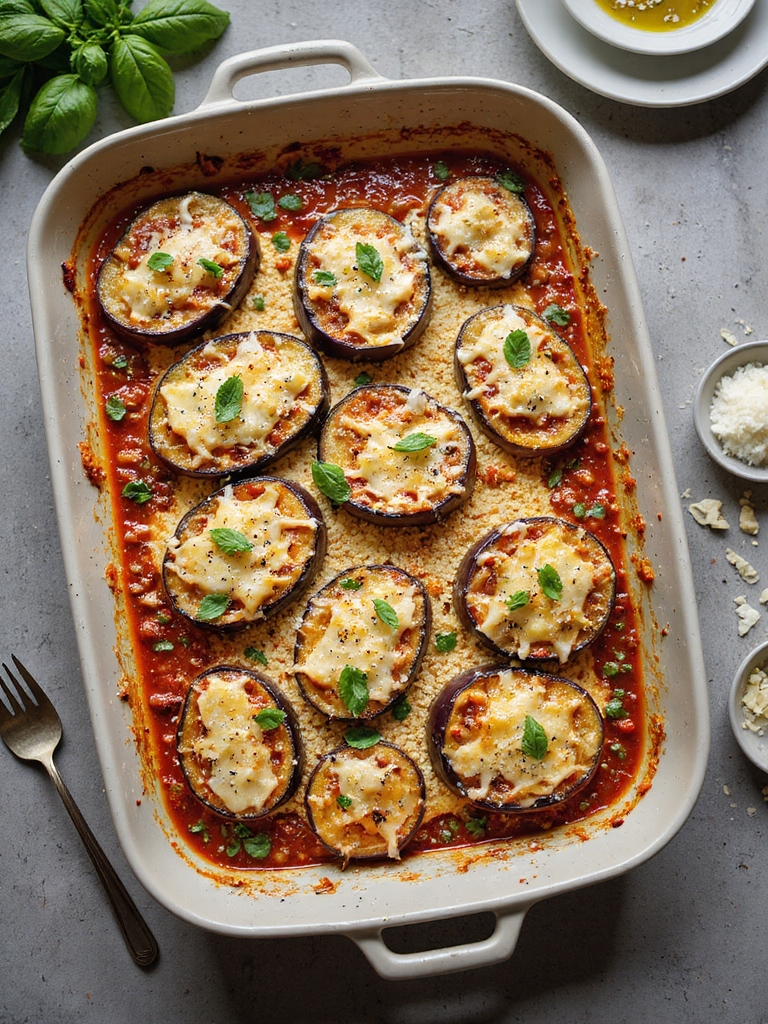 baked herbed breadcrumb eggplant