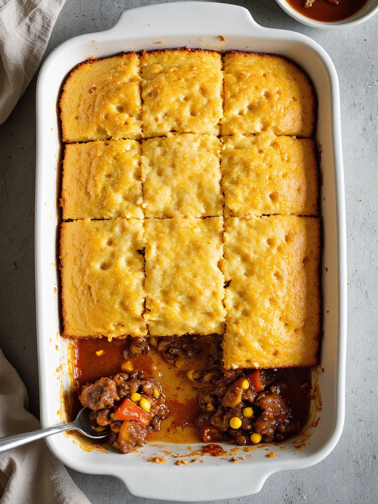 bbq beef topped cornbread
