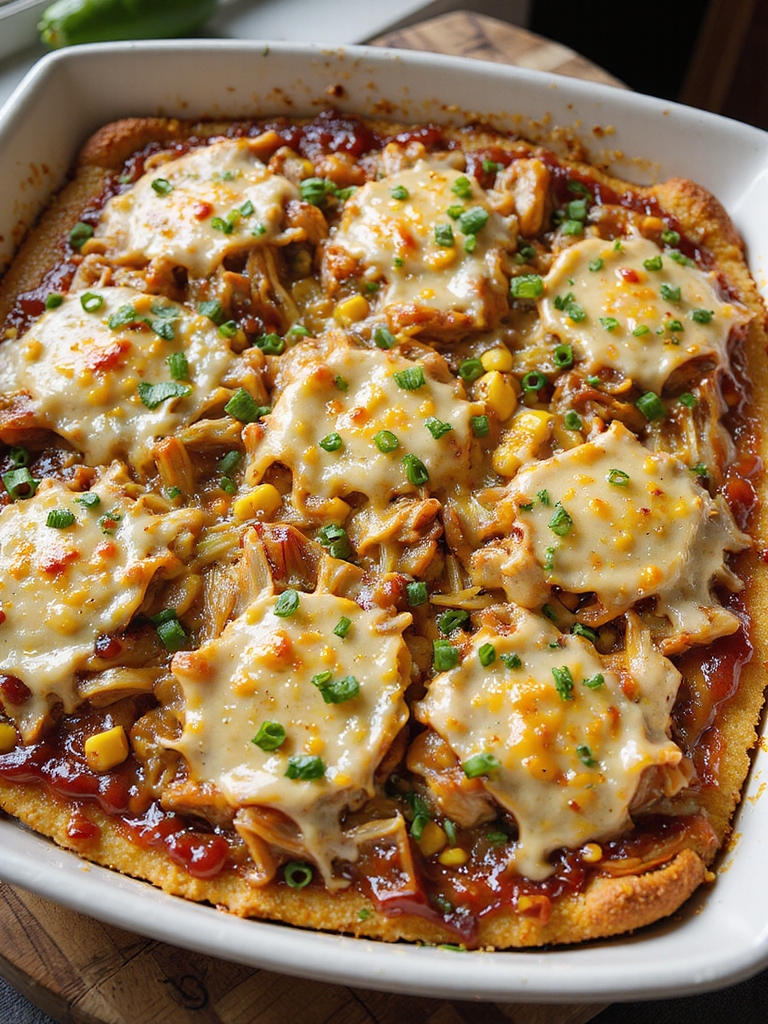 bbq shredded chicken casserole