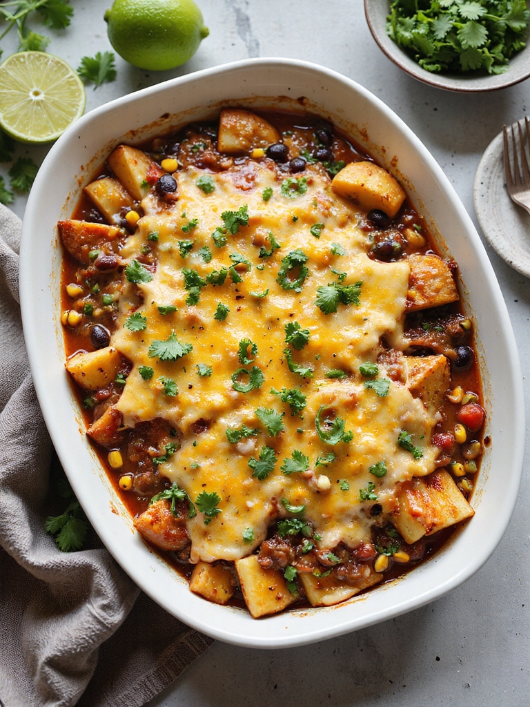 beef potatoes enchilada casserole