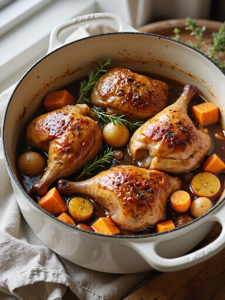 braised turkey legs with vegetables