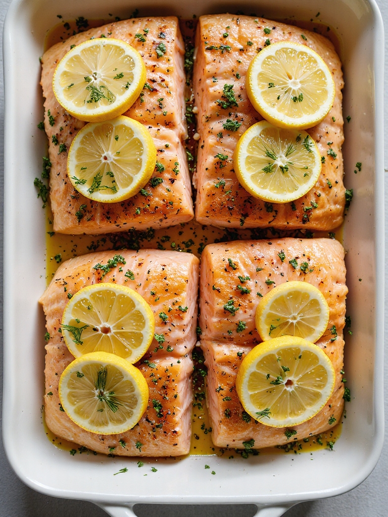 bright lemon herb baked salmon