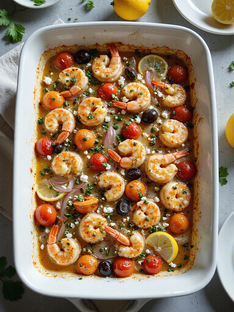 bright lemon herb mediterranean shrimp