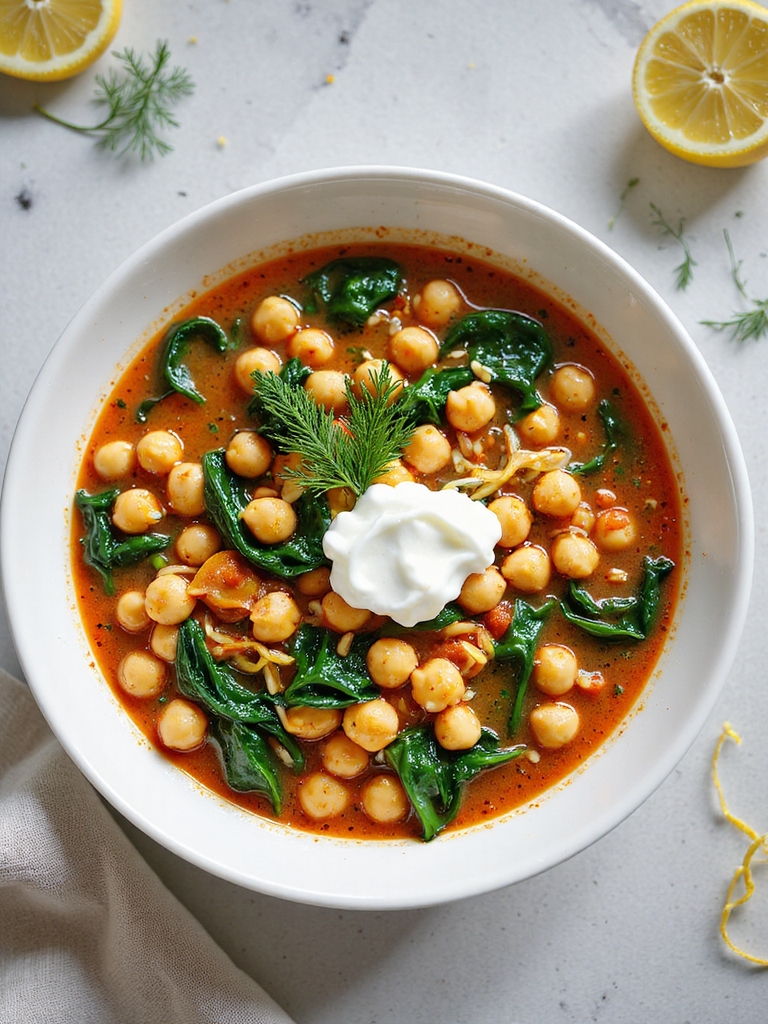 bright lemony chickpea stew