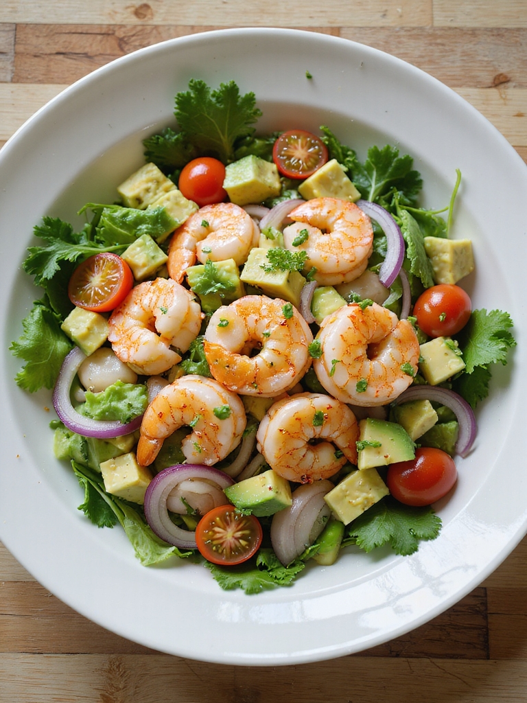 bright shrimp avocado lime salad