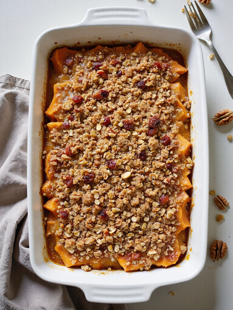 brown sugared oat streusel casserole