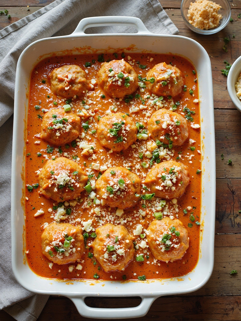 buffalo chicken meatball casserole